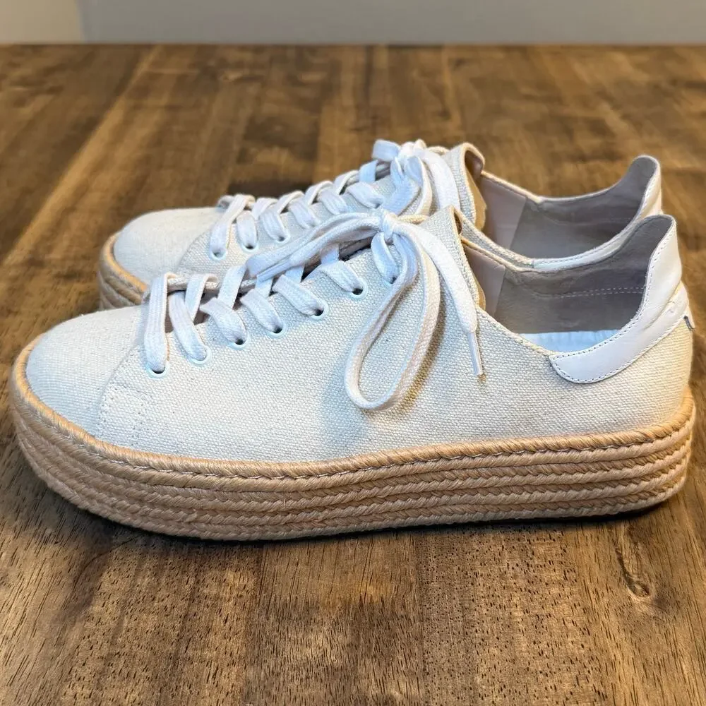 Schutz Clover Espadrille Platform Sneakers Lace Up Canvas Brazil Made Women 10B